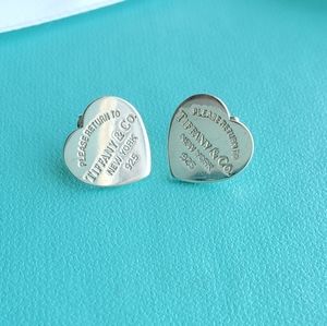 Rare and retired medium heart tag earrings